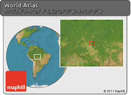 Satellite Location Map of the Area around 9° 46' 31" S, 61° 58' 30" W