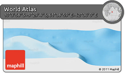 Physical Panoramic Map of the Area around 9° 46' 31" S, 62° 7' 30" E