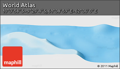 Physical Panoramic Map of the Area around 9° 46' 31" S, 62° 7' 30" E