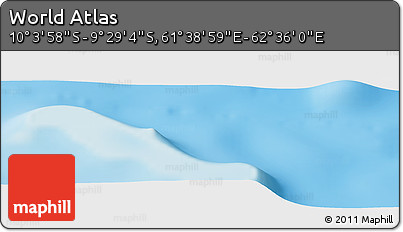 Physical Panoramic Map of the Area around 9° 46' 31" S, 62° 7' 30" E