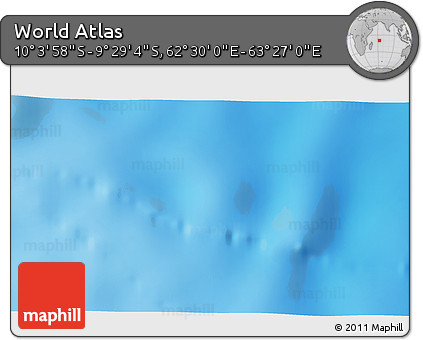 Physical 3D Map of the Area around 9° 46' 31" S, 62° 58' 30" E