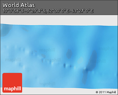 Physical 3D Map of the Area around 9° 46' 31" S, 62° 58' 30" E