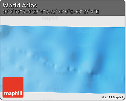 Physical 3D Map of the Area around 9° 46' 31" S, 62° 58' 30" E