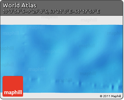 Physical 3D Map of the Area around 9° 46' 31" S, 63° 49' 30" E
