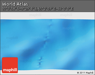 Physical 3D Map of the Area around 9° 46' 31" S, 65° 31' 30" E