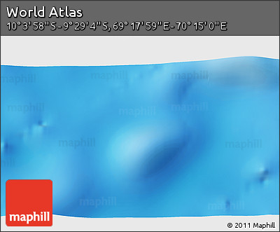 Physical 3D Map of the Area around 9° 46' 31" S, 69° 46' 30" E
