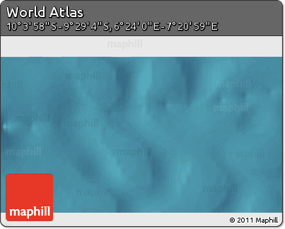 Satellite 3D Map of the Area around 9° 46' 31" S, 6° 52' 30" E