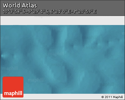 Satellite 3D Map of the Area around 9° 46' 31" S, 6° 52' 30" E