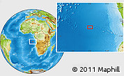 Physical Location Map of the area around 9° 46' 31" S, 6° 52' 30" E