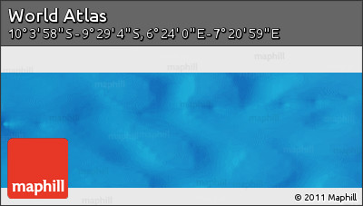 Physical Panoramic Map of the Area around 9° 46' 31" S, 6° 52' 30" E