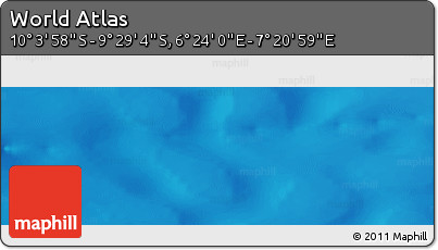 Physical Panoramic Map of the Area around 9° 46' 31" S, 6° 52' 30" E