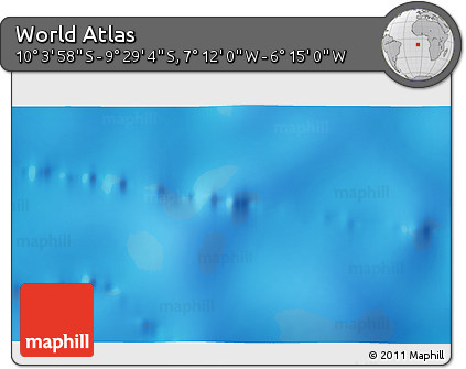 Physical 3D Map of the Area around 9° 46' 31" S, 6° 43' 29" W