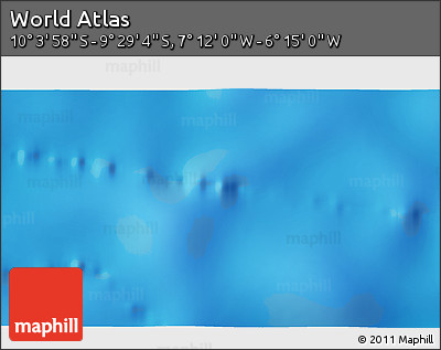 Physical 3D Map of the Area around 9° 46' 31" S, 6° 43' 29" W