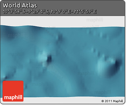 Satellite 3D Map of the Area around 9° 46' 31" S, 70° 37' 30" E