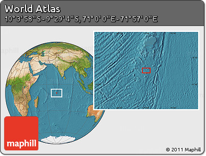 Satellite Location Map of the Area around 9° 46' 31" S, 71° 28' 29" E