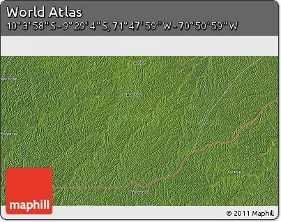 Satellite 3D Map of the Area around 9° 46' 31" S, 71° 19' 29" W