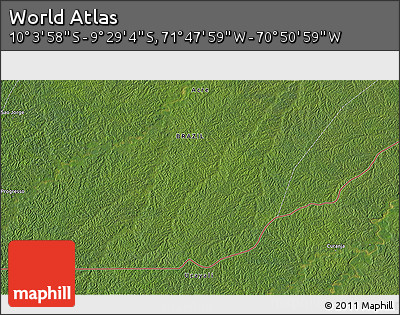 Satellite 3D Map of the Area around 9° 46' 31" S, 71° 19' 29" W