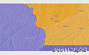 Political 3D Map of the area around 9° 46' 31" S, 72° 10' 30" W