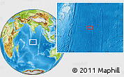 Physical Location Map of the area around 9° 46' 31" S, 76° 34' 29" E