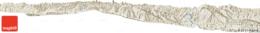 Shaded Relief Horizon Map of the Area around 9° 46' 31" S, 76° 25' 30" W