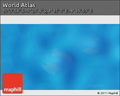 Physical 3D Map of the Area around 9° 46' 31" S, 7° 43' 29" E