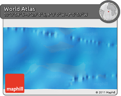 Physical 3D Map of the Area around 9° 46' 31" S, 7° 34' 30" W