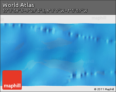Physical 3D Map of the Area around 9° 46' 31" S, 7° 34' 30" W