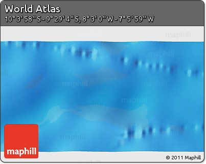 Physical 3D Map of the Area around 9° 46' 31" S, 7° 34' 30" W