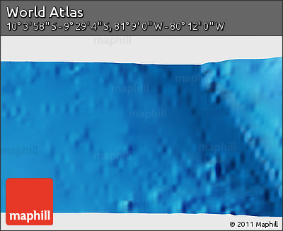 Physical 3D Map of the Area around 9° 46' 31" S, 80° 40' 30" W