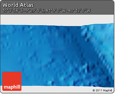 Physical 3D Map of the Area around 9° 46' 31" S, 80° 40' 30" W