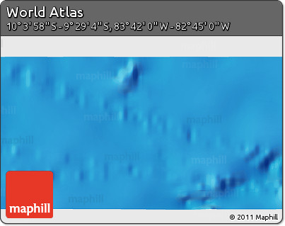 Shaded Relief 3D Map of the Area around 9° 46' 31" S, 83° 13' 29" W
