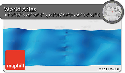 Physical Panoramic Map of the Area around 9° 46' 31" S, 85° 4' 29" E
