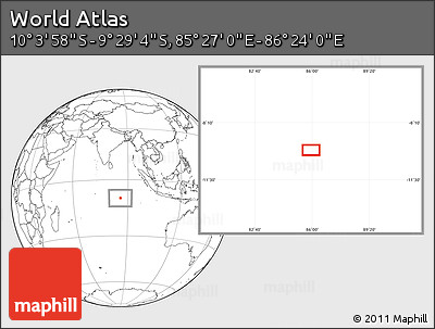 Blank Location Map of the Area around 9° 46' 31" S, 85° 55' 30" E