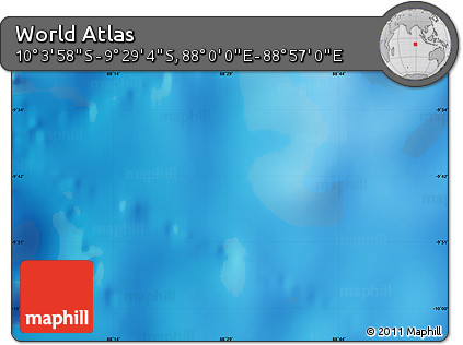 Physical Map of the Area around 9° 46' 31" S, 88° 28' 29" E