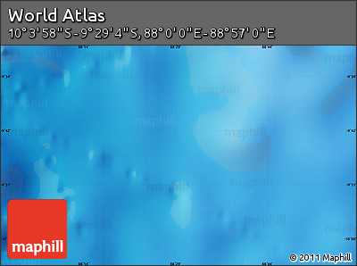 Physical Map of the Area around 9° 46' 31" S, 88° 28' 29" E