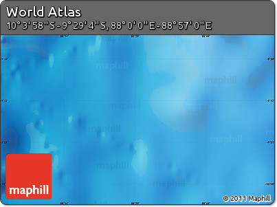 Physical Map of the Area around 9° 46' 31" S, 88° 28' 29" E