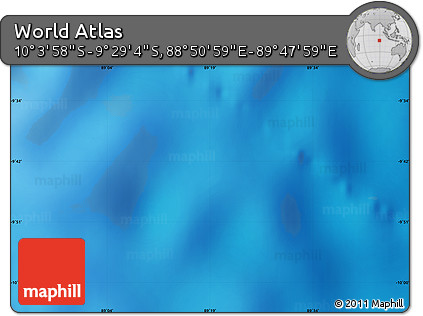 Physical Map of the Area around 9° 46' 31" S, 89° 19' 29" E