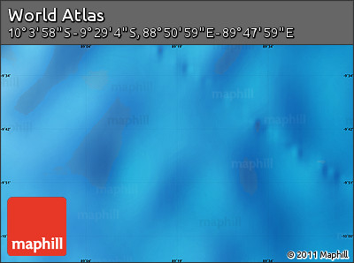 Physical Map of the Area around 9° 46' 31" S, 89° 19' 29" E