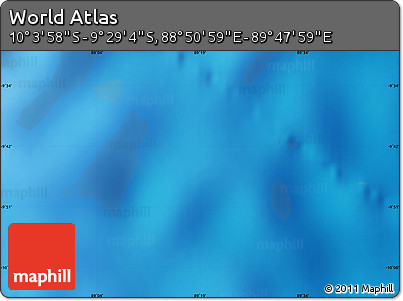 Physical Map of the Area around 9° 46' 31" S, 89° 19' 29" E