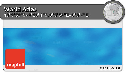 Physical Panoramic Map of the Area around 9° 46' 31" S, 8° 34' 29" E