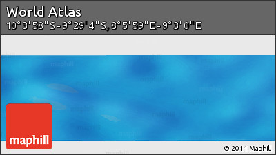 Physical Panoramic Map of the Area around 9° 46' 31" S, 8° 34' 29" E