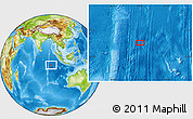 Physical Location Map of the area around 9° 46' 31" S, 91° 52' 30" E