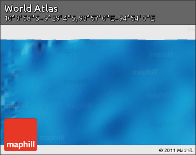 Shaded Relief 3D Map of the Area around 9° 46' 31" S, 94° 25' 30" E