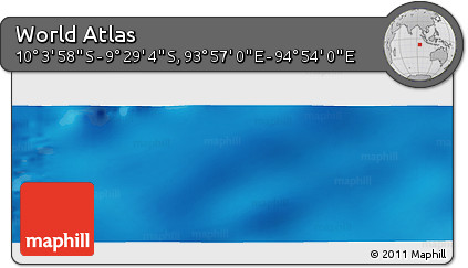 Shaded Relief Panoramic Map of the Area around 9° 46' 31" S, 94° 25' 30" E