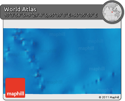 Shaded Relief 3D Map of the Area around 9° 46' 31" S, 96° 7' 30" E