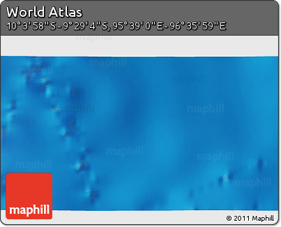 Shaded Relief 3D Map of the Area around 9° 46' 31" S, 96° 7' 30" E