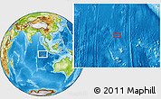 Physical Location Map of the area around 9° 46' 31" S, 96° 7' 30" E