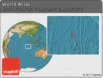 Satellite Location Map of the Area around 9° 46' 31" S, 96° 7' 30" E