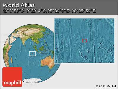 Satellite Location Map of the Area around 9° 46' 31" S, 96° 7' 30" E