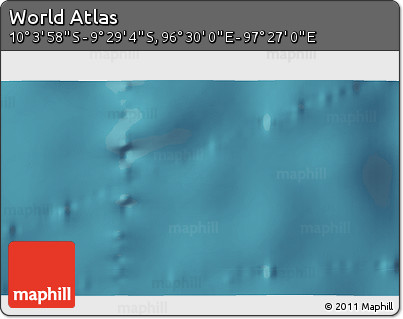 Satellite 3D Map of the Area around 9° 46' 31" S, 96° 58' 29" E